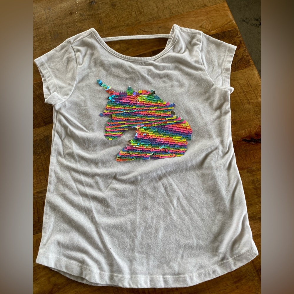 Girls Sequin Unicorn Flip Shirt